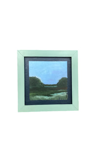 Framed Marsh - Blue Borders