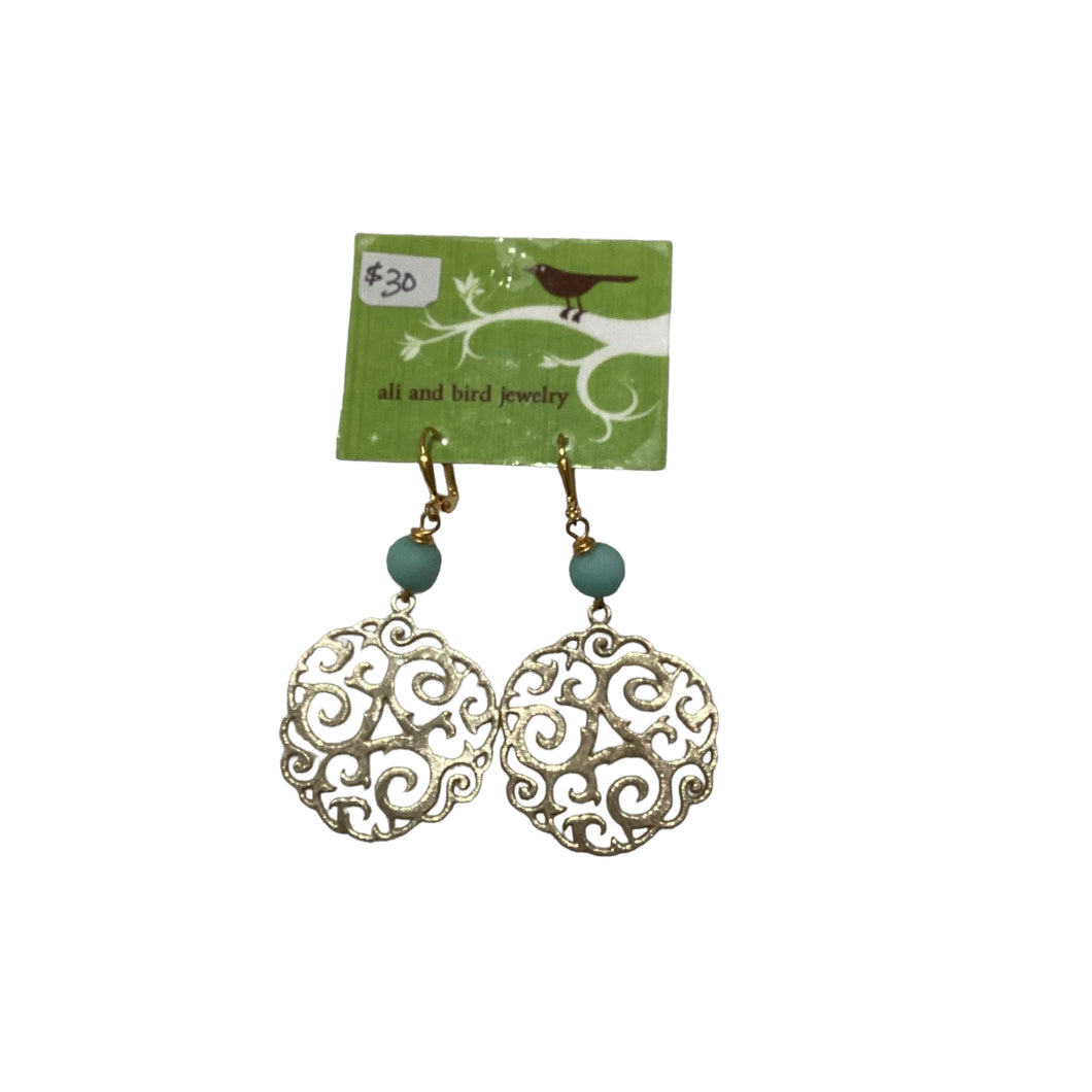 Filigree earrings with Jade