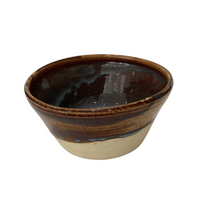 Pottery Brown and Blue Bowl