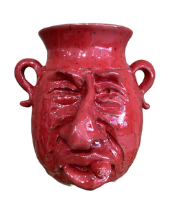 Red 6" Face Jug with Cigar