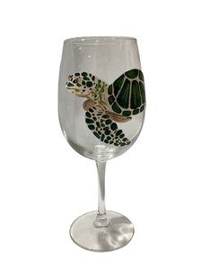 8 oz. Hand Painted Wine Glass