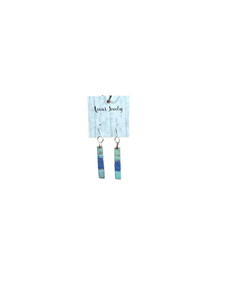 Robin Egg and Bright Blue Rectangle Dangles