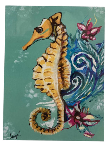 Yellow Seahorse - Note Card