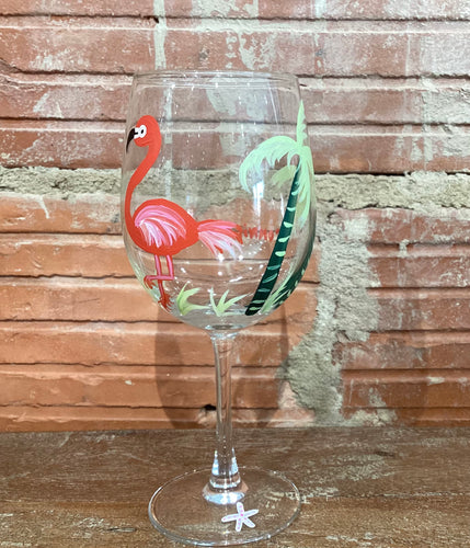 Flamingo Wine Glass