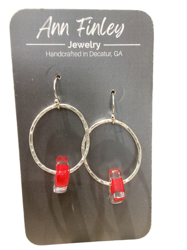 Red Heart 0.925 Glass Bead Earrings