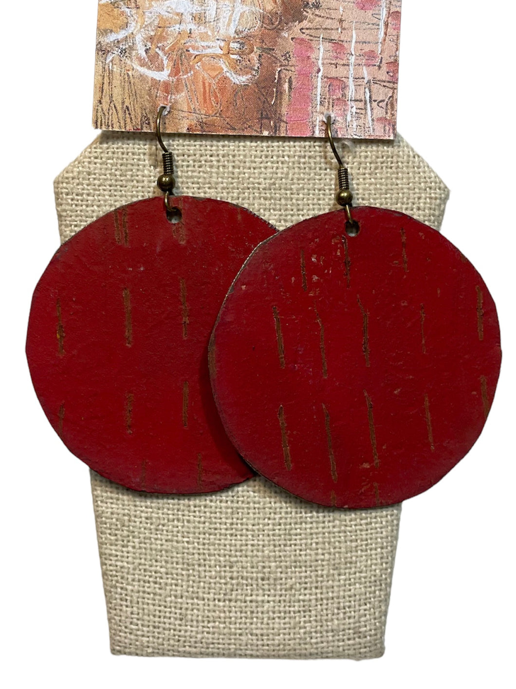 Red Large Circle Earrings
