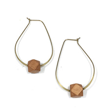 Teardrop Diffuser Earrings - Wood Hex