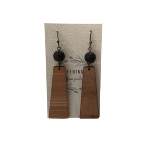 Lava Wood Diffuser Earrings