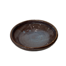 Pottery Brown and Blue Shallow Bowl