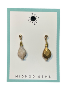 Cream and Gold Earrings