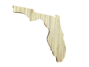 Florida Shaped Crafted Bamboo Cheese Board - Small