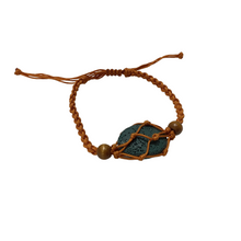 Lava Diffuser Bracelet - Woven Brown Leather