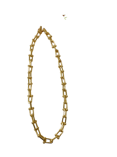 Large Gold Horsebit Chain Necklace