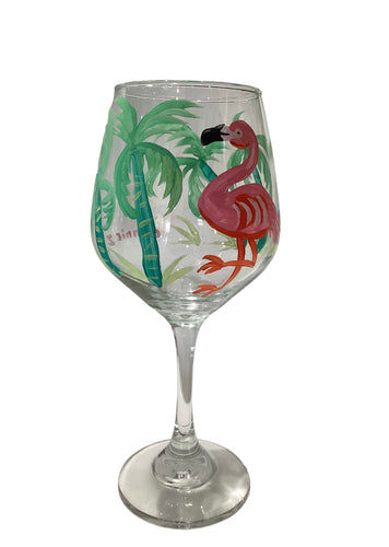 16 oz Hand Painted Wine Glass