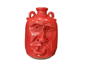 Red 8" Face Jug with Cigar