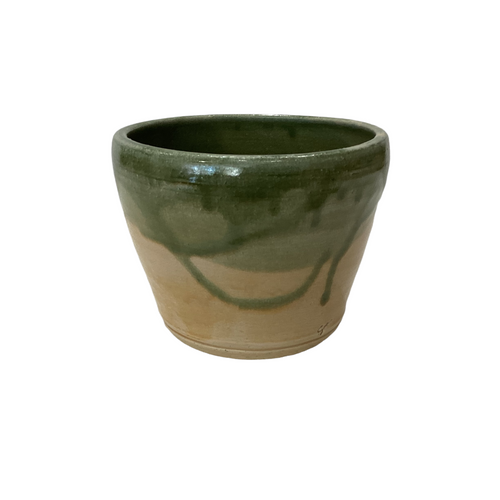 Pottery Green & Yellow Planter