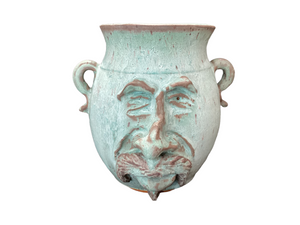 Green 6" Face Jug with Mustache