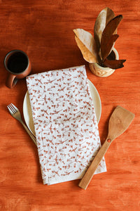 Flower Bud Print Tea Towel