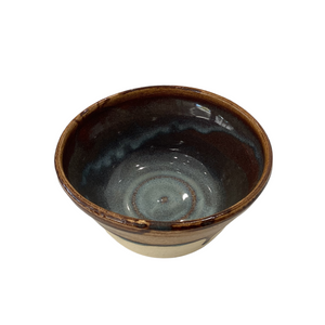 Pottery Brown and Blue Bowl