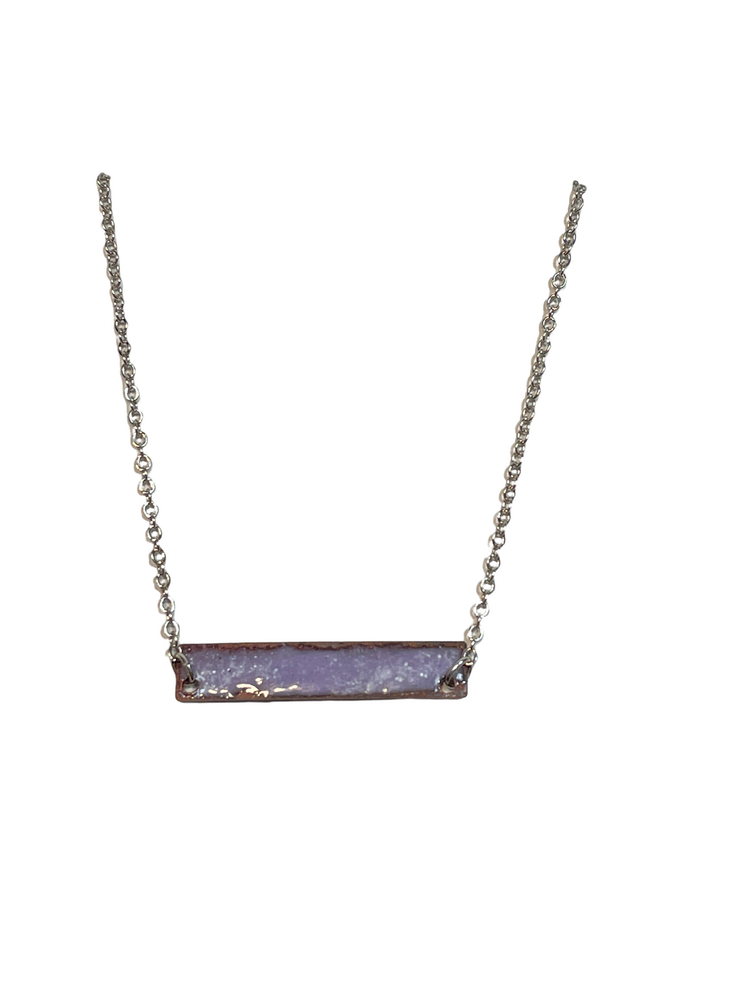 Purple and White Bar Necklace- 16