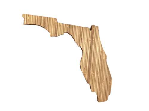 Florida Shaped Crafted Bamboo Cheese Board - Large