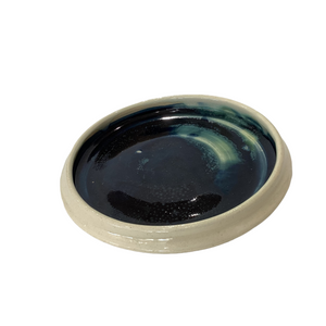 Blue Glossy Pottery Plate