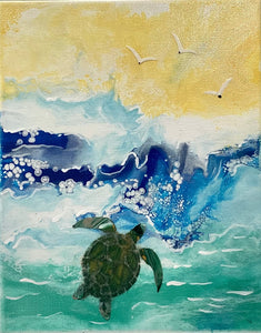 Turtle with Birds