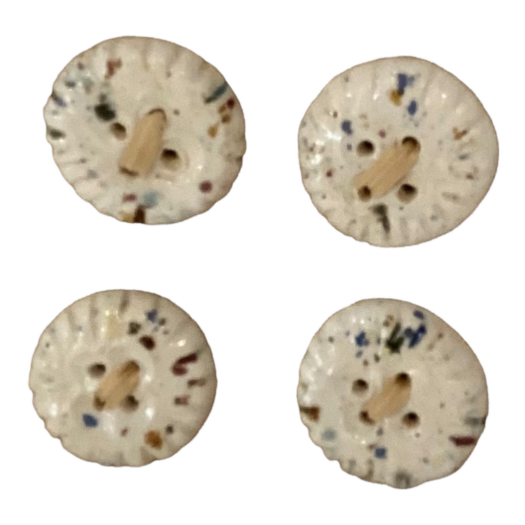 Pottery Buttons - white speckled