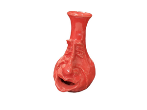 Red 5" Face Pot with Open Mouths