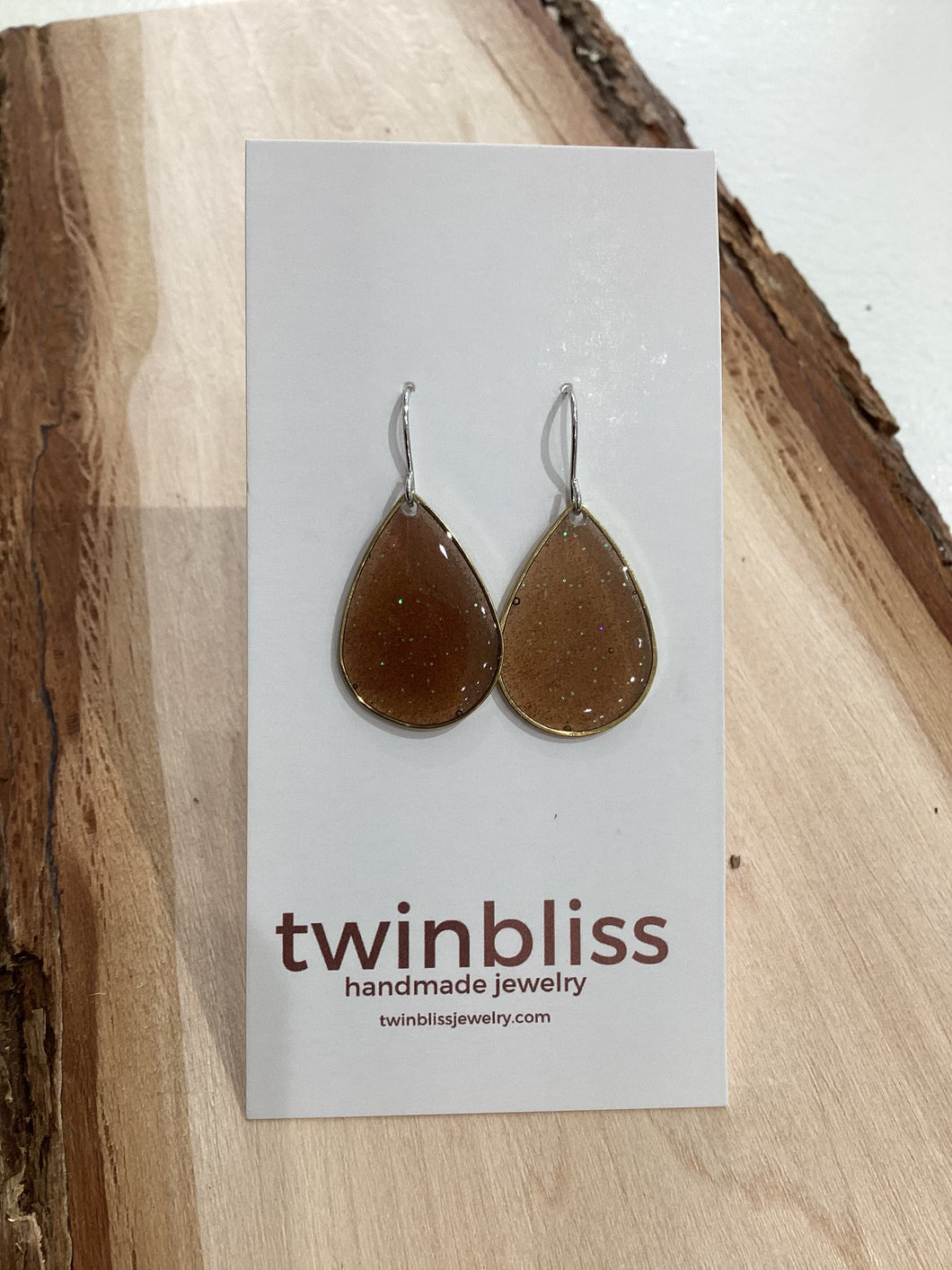 Sparkle + Shine Earrings - Large Brown Drop
