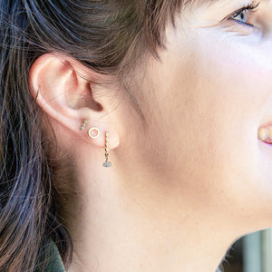 Beaded and Stone Studs - gold-filled