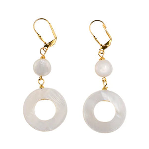 Gold Earrings with Mother of Pearl